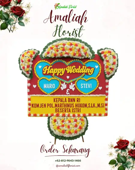 Papan Bunga Pernikahan Candi Mas